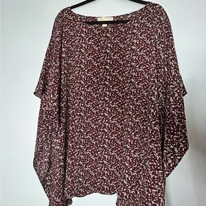 Michael Kors Flowing Floral Blouse with Sash